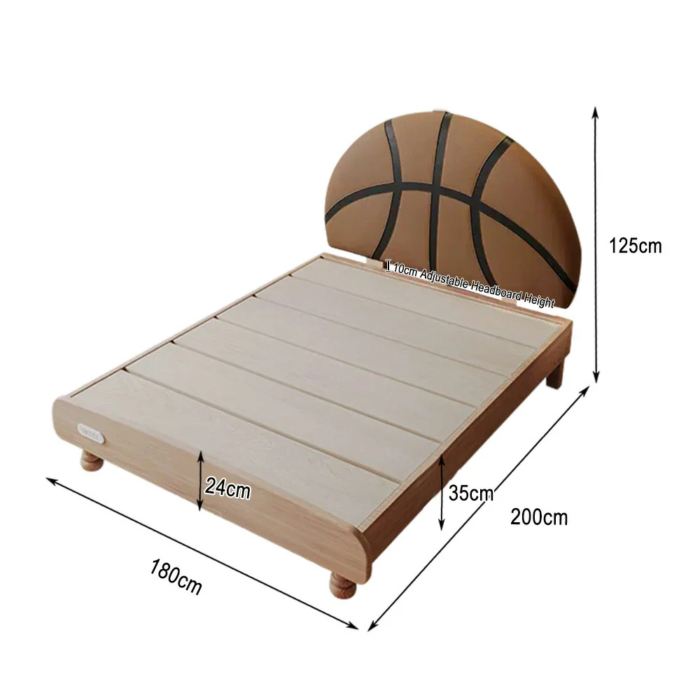 LUXORA 120/135/150/180cm Solid Wood Frame Children'S Basketball Bed - Image 8