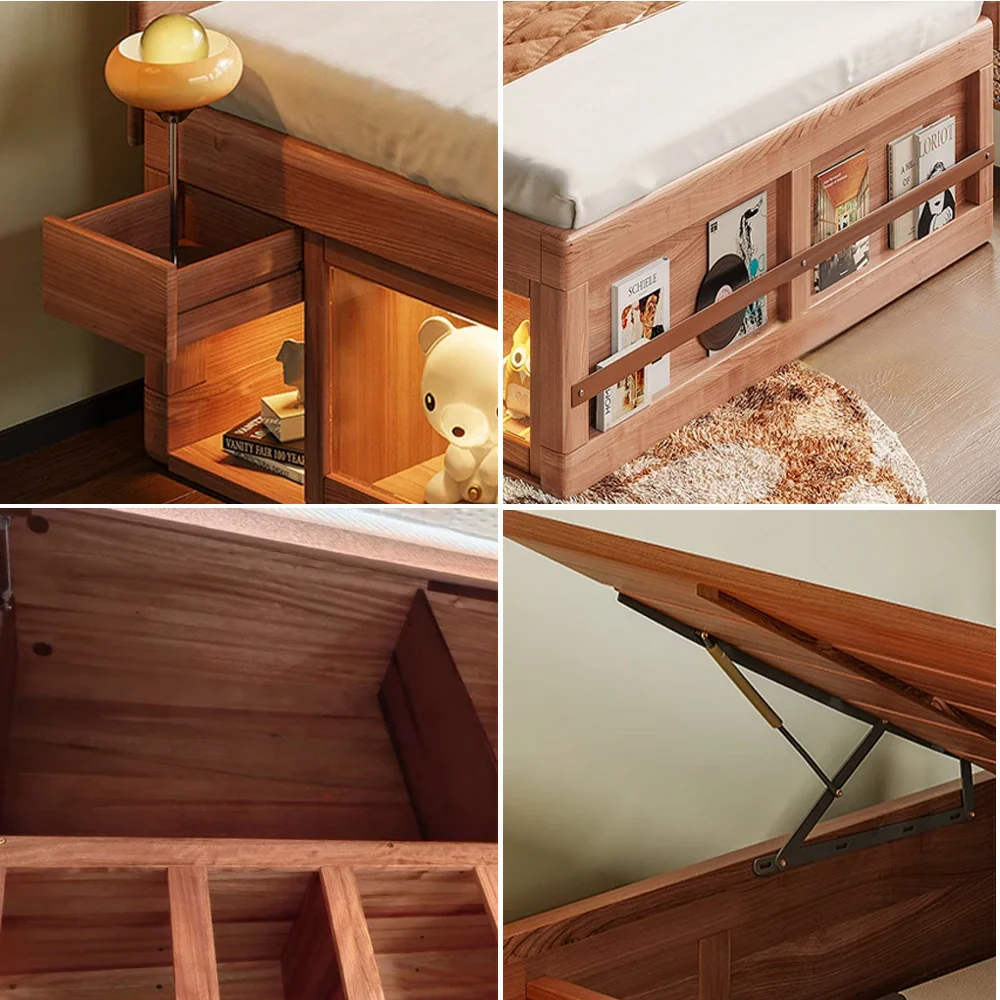 LUXORA 120/135/150Cm Solid Wood Frame Children'S Treasure Box Bed Can Be Stored - Image 3