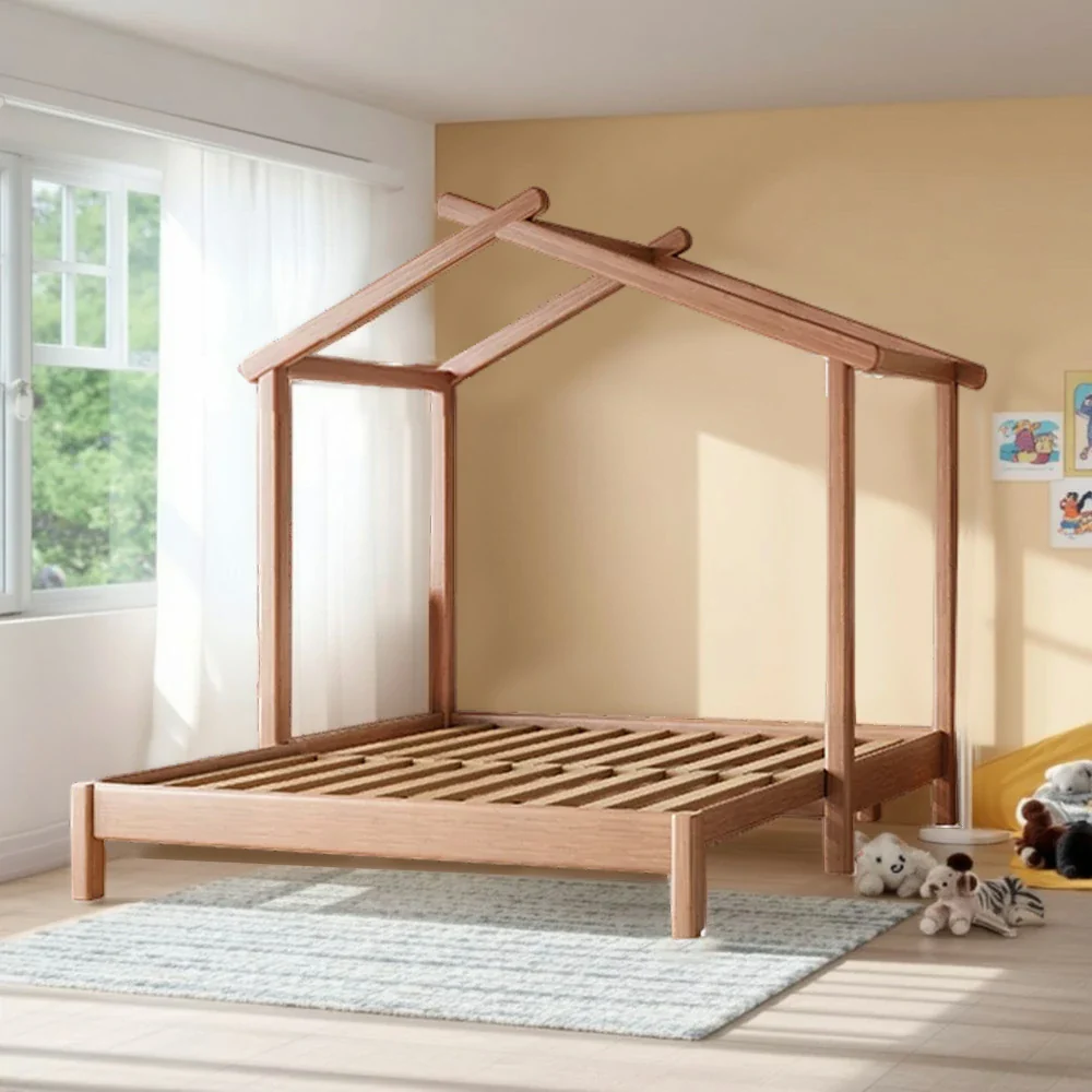 LUXORA 180/200cm Kids Wooden House Slide Out Bed Frame with Pulling Function Convertible Children's Bed, Space-Saving Design - Image 2