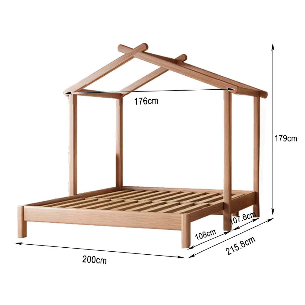 LUXORA 180/200cm Kids Wooden House Slide Out Bed Frame with Pulling Function Convertible Children's Bed, Space-Saving Design - Image 6