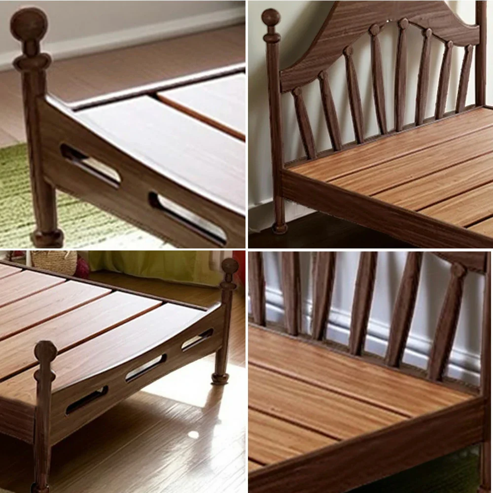 LUXORA 120/135/150/180cm Solid Wood Children's Bed with Harp Headboard - Image 3