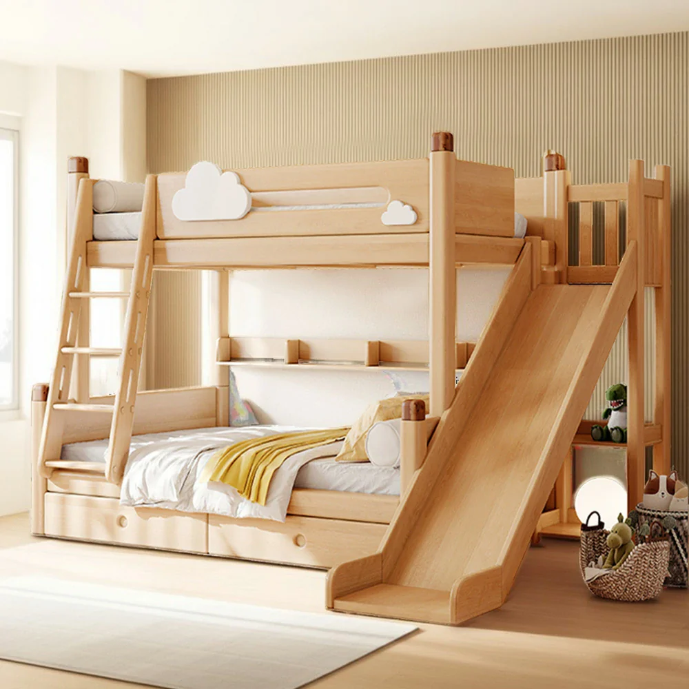 Installation Included LUXORA 120/135/150/180cm Solid Wood Frame Bunk Bed Climbing Stairs/Slide - Image 10