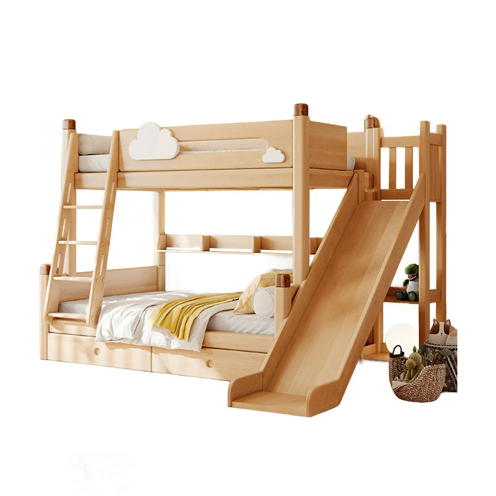 Installation Included LUXORA 120/135/150/180cm Solid Wood Frame Bunk Bed Climbing Stairs/Slide - Image 9