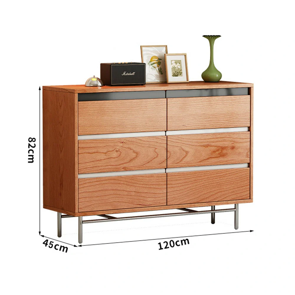 LIVARA 8808 Solid Wood Storage Cabinet 65/120/160cm, Soft-Close Tracks, Stainless Steel Legs, Modern Design - Wood and White - Image 10