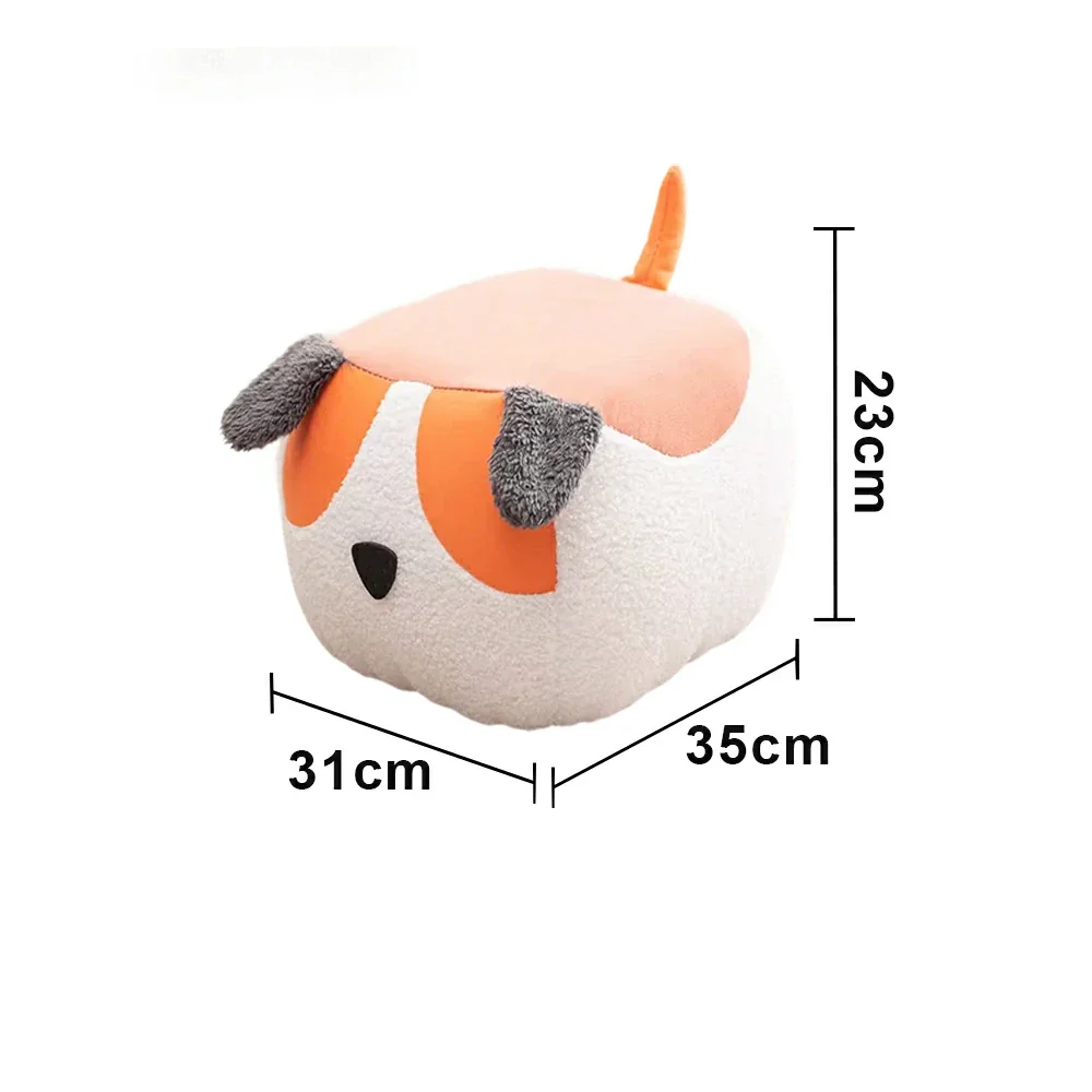 LIVARA Dog-Shaped Teddy Fleece Stool, Supportive Comfort Seat, Durable Upholstery, Rounded Safety Design - Orange - Image 5