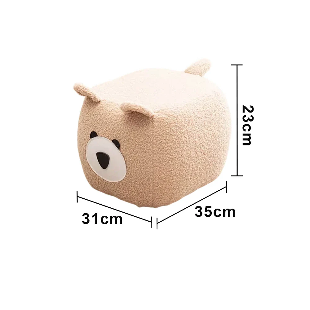 LIVARA Bear-Shaped Teddy Fleece Stool, Supportive Comfort Seat, Durable Upholstery, Rounded Safety Design - Image 5