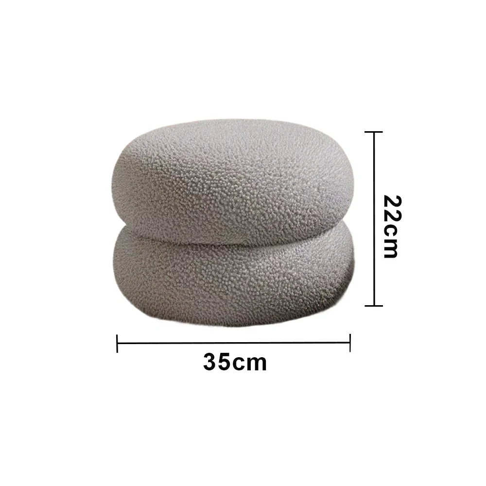 LIVARA Stackable Sherpa Stool, High-Density Foam Cushion, Solid Wood Frame, Space-Saving Design - Grey - Image 5