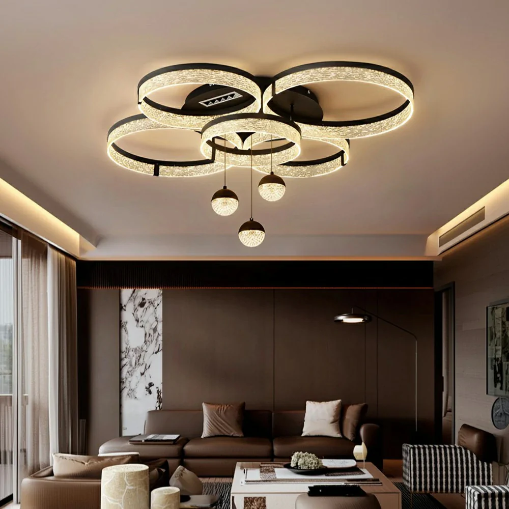 LIVARA 288W Ring-Shaped PMMA Pendant Light with Full-Spectrum Eye-Protection LED, Ra≥97 High CRI & Anti-Glare Grid Design - Image 4