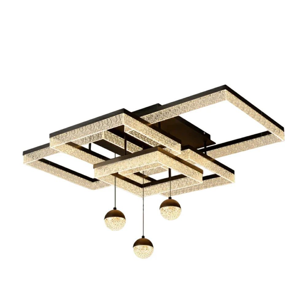 LIVARA 288W Frosted Pendant Light with Full-Spectrum Eye-Protection LED, Ra≥97 High CRI & Anti-Glare Grid Design