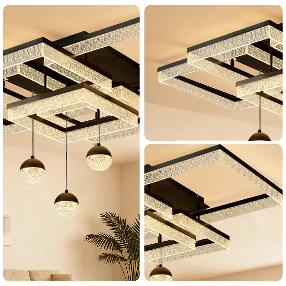 LIVARA 288W Frosted Pendant Light with Full-Spectrum Eye-Protection LED, Ra≥97 High CRI & Anti-Glare Grid Design - Image 3