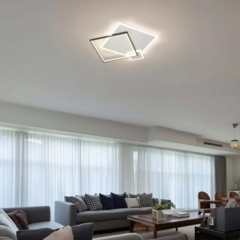 LIVARA 38W Ceiling Light with Full-Spectrum Eye-Protection LED, Three-Color Dimmable Lighting & Matte Iron Body with Acrylic Diffuser - Image 4