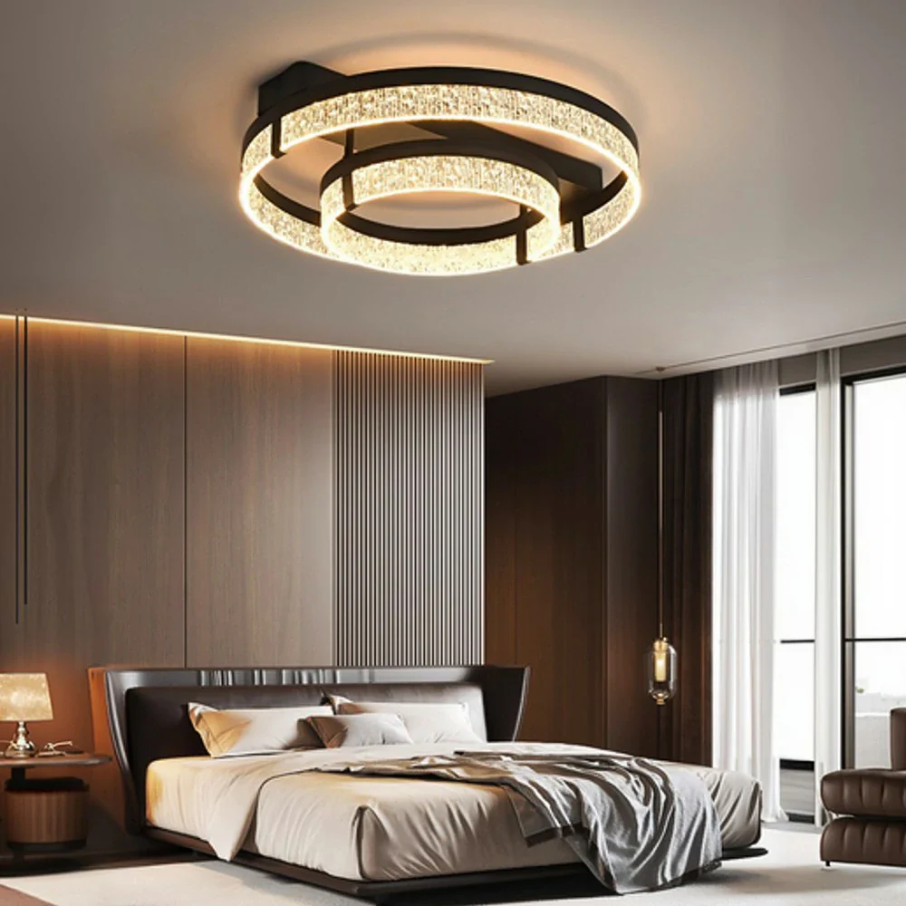 LIVARA 40W Aluminium Ceiling Light with Full-Spectrum Eye-Protection LED, Three-Color Dimmable Lighting & Wide PMMA Diffuser - Black - Image 2