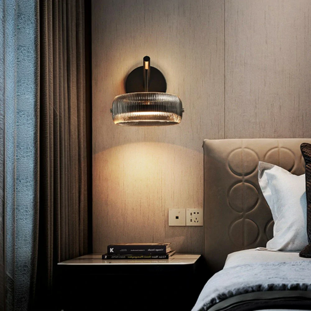 LIVARA 28W Wall Light with 360° Dual-Sided Illumination, Full-Spectrum Eye-Protection LED & Smoky Grey Glass Shade - Image 2