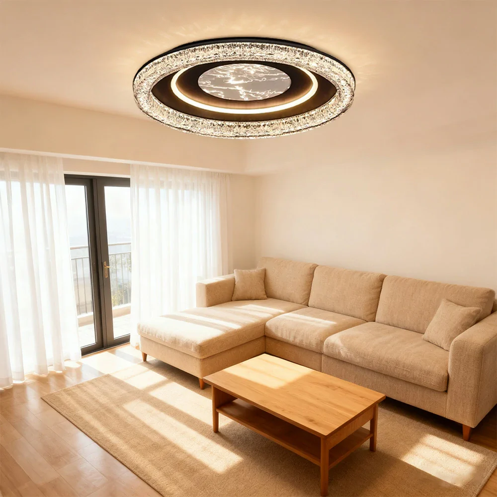 LIVARA 68W Ceiling Light with Soft Diffused Lighting, Full-Spectrum Eye-Comfort LED & Matte Black Iron Frame - Image 2