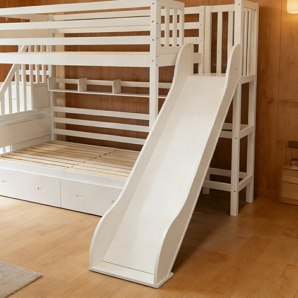 Only Slide! LIVARA Space-Saving Slide Attachment for SF01 Bunk Bed - White - Image 3