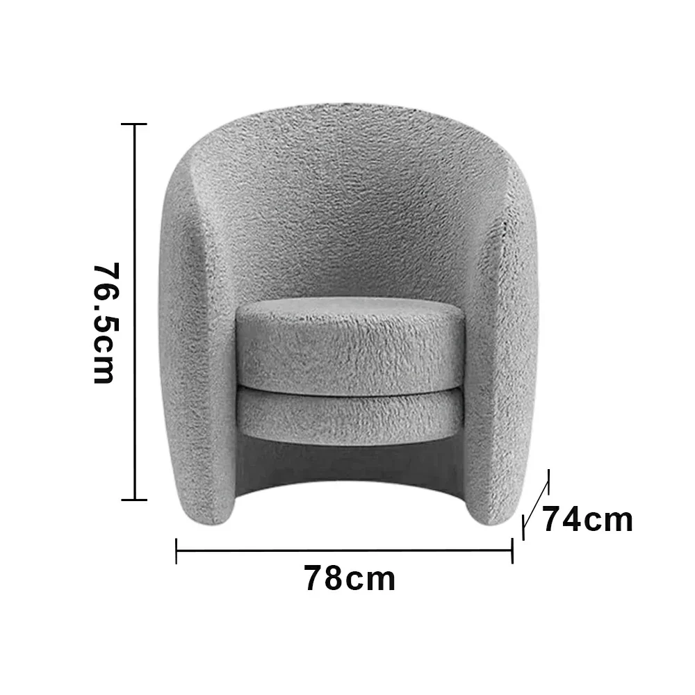 LIVARA Accent Armchair Ergonomic Support Solid Pine Frame Teddy Fleece Upholstery with Nano 3-Proof Technology - Grey - Image 5