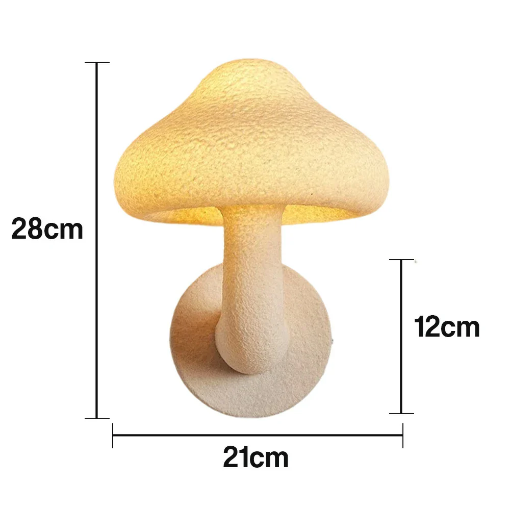 LIVARA Indoor Mushroom Wall Light, Warm LED Resin Fiberglass Lamp with Soft Glow for Bedroom Living Room Hallway - Image 5