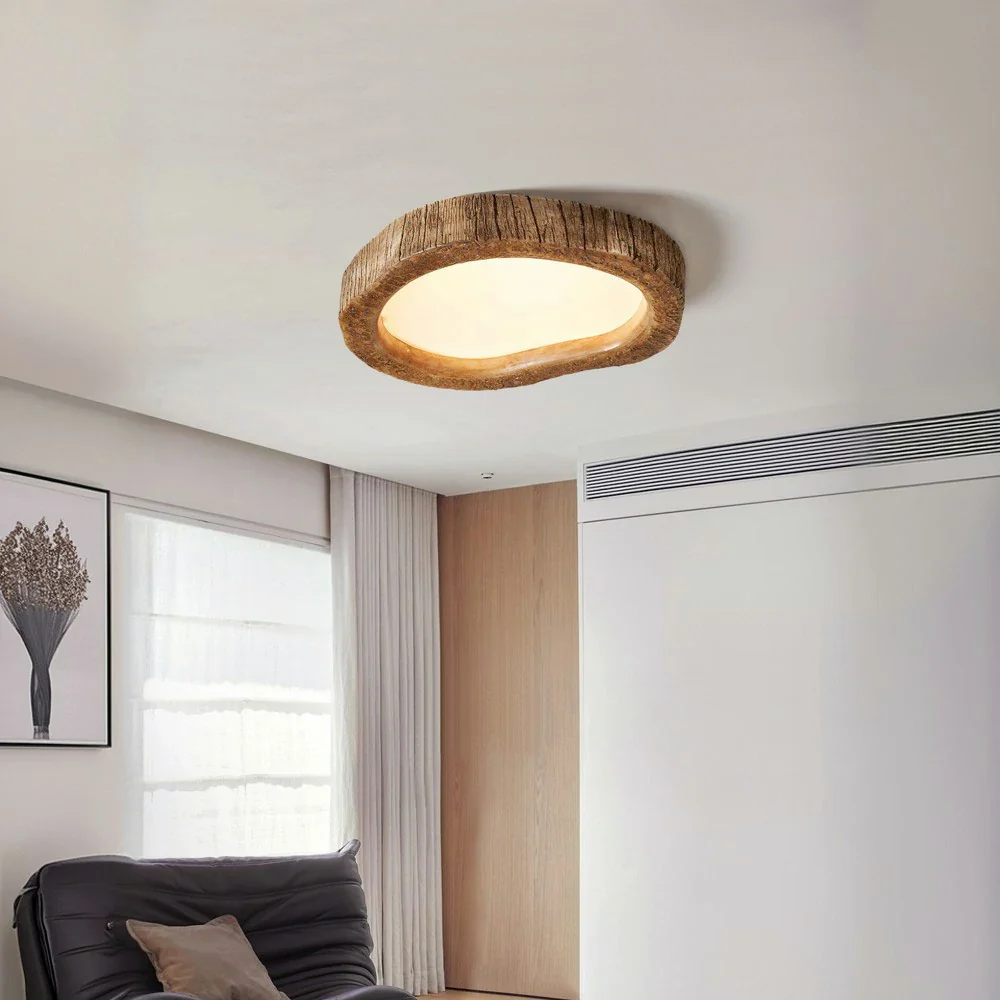 LIVARA Wood Grain Round LED Ceiling Light 35/45/54cm, Frosted Acrylic Flush Mount Lamp for Living Room Bedroom - Image 14