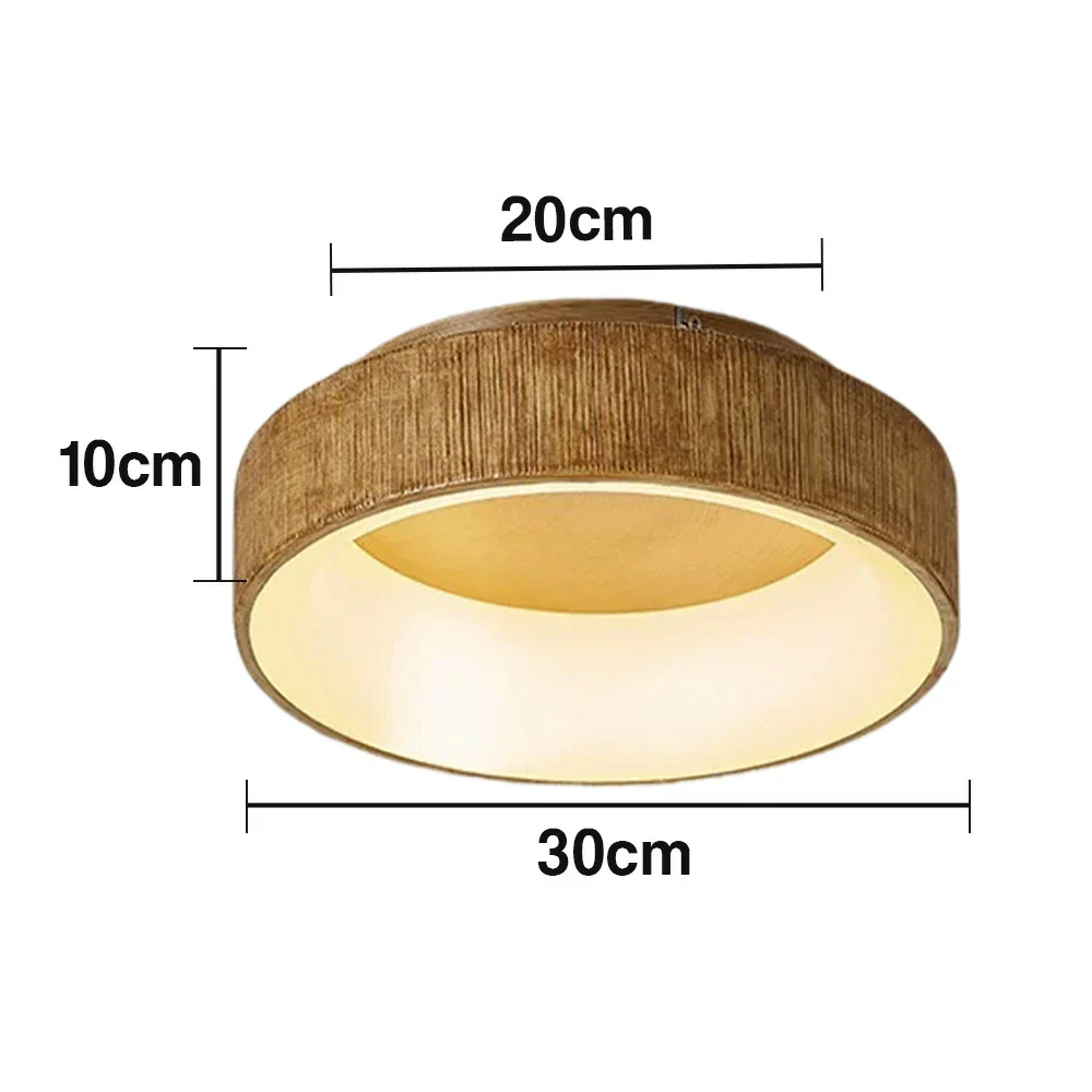 LIVARA Modern Wood Grain Round LED Ceiling Light 30/40/60cm, Acrylic Flush Mount Lamp with Warm Natural Finish for Living Room Bedroom - Image 5