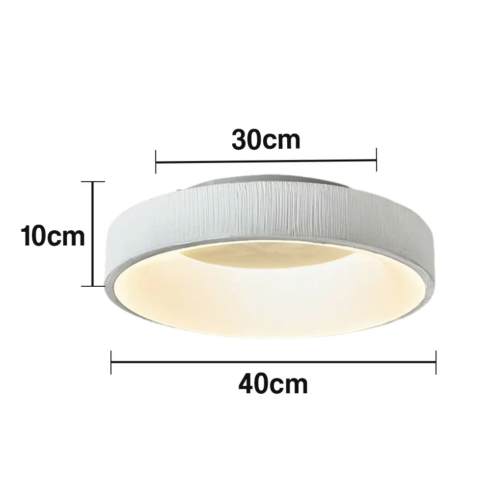 LIVARA Modern White Round LED Ceiling Light 30/40/60cm, Fabric Shade & Acrylic Flush Mount Lamp for Living Room Bedroom - Image 10