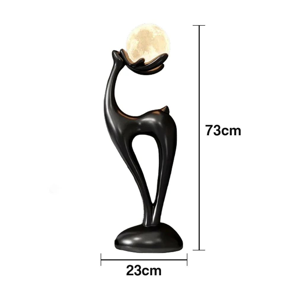 LIVARA Touch Control Moon Floor Lamp with 3-Color Dimmable LED, Soft Eye-Comfort Lighting & Artistic Resin Design - Black - Image 5