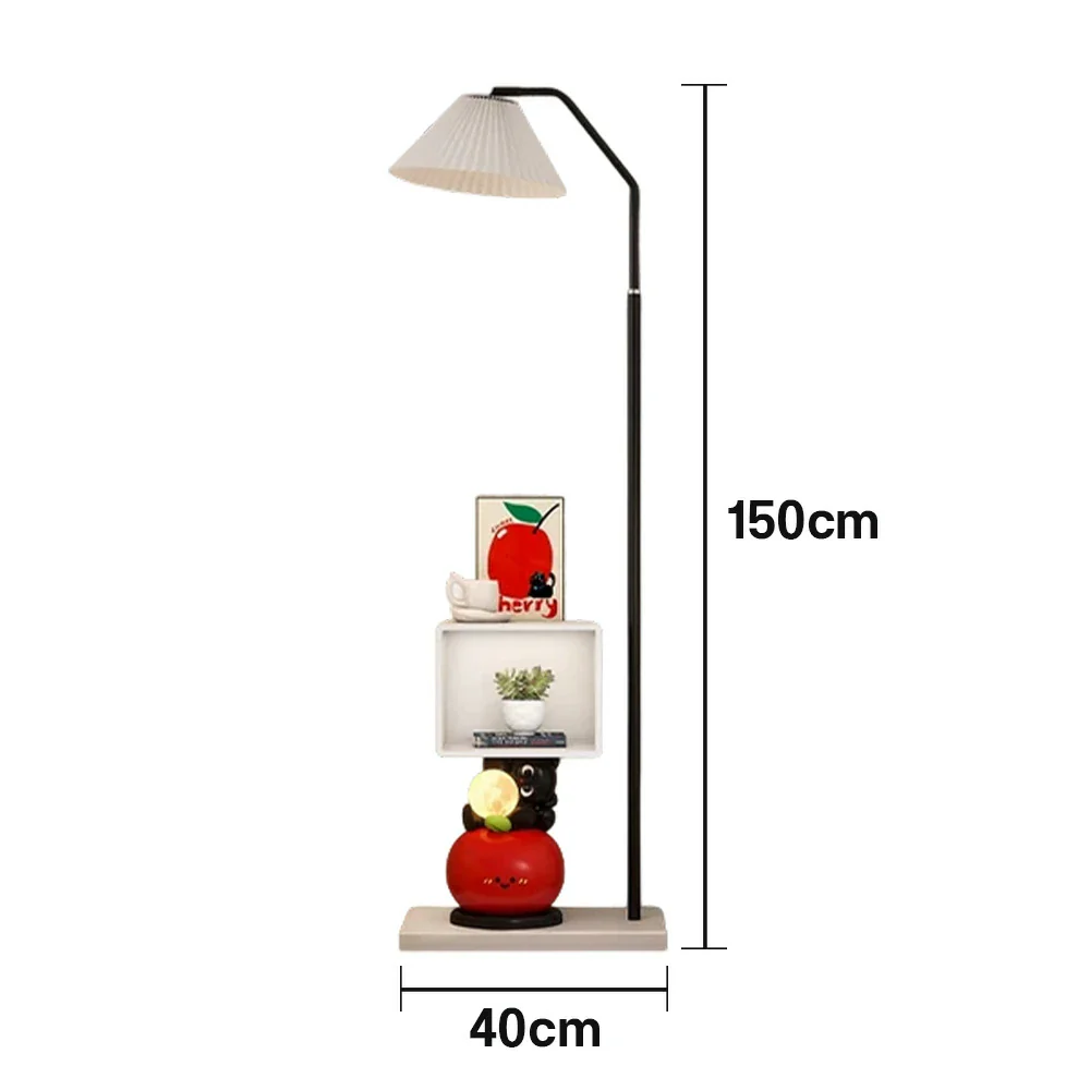 LIVARA Apple Cabinet Floor Lamp - Rounded Corner Design, Three-Colour Tap Control LED Light, Built-In Storage Shelf, Stable Base, Modern Home Décor Accent - Image 5
