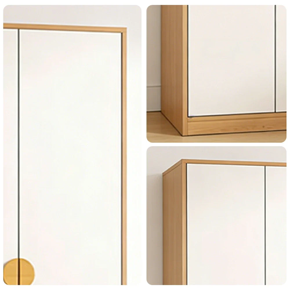 LIVARA 60/80cm Oak Wardrobe Cabinet - Dual Hanging Storage with Solid North American Oak, Child-Friendly Height & Space-Saving Design - White - Image 3