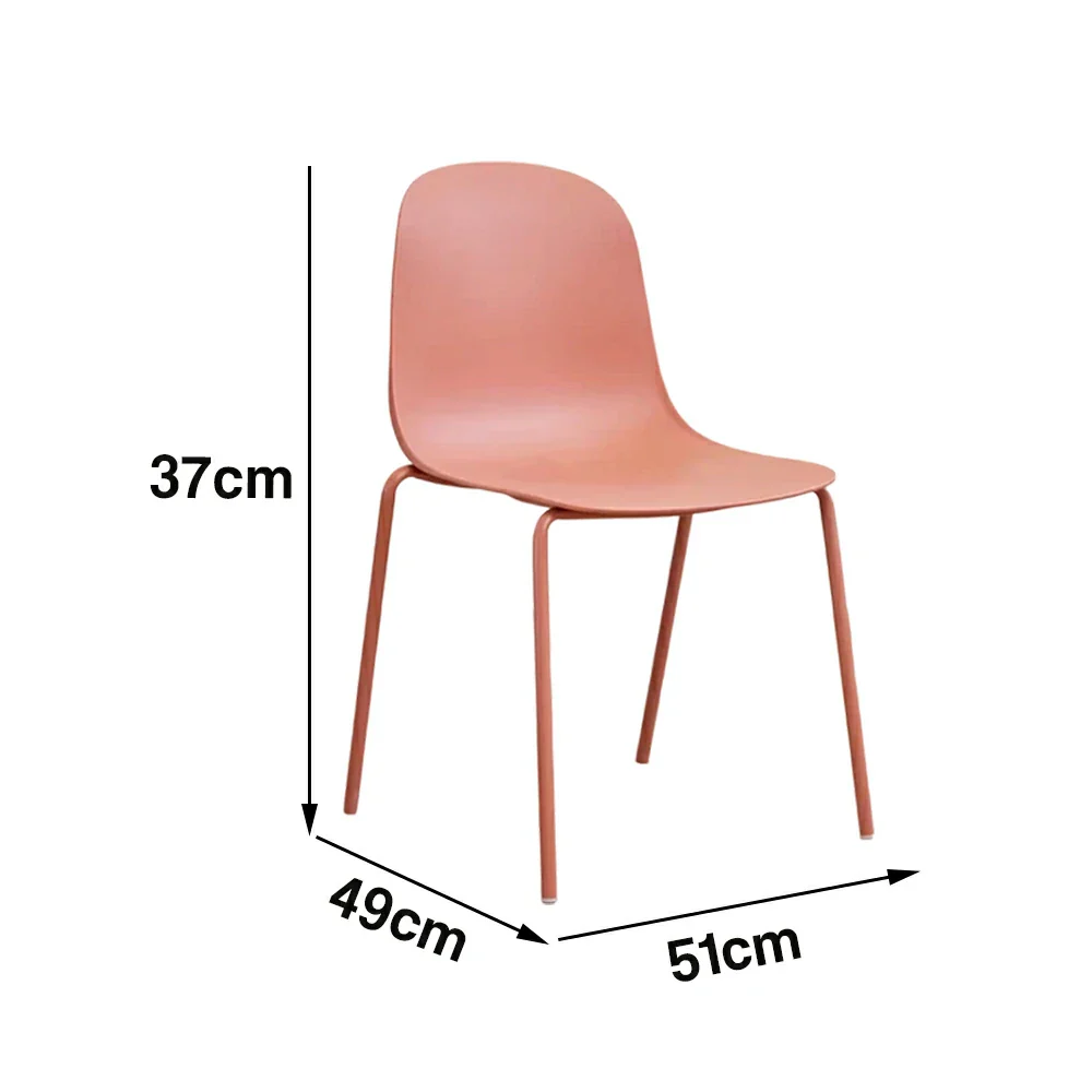 LIVARA Modern Minimalist Dining Chair - Ergonomic PP Seat with Sturdy Metal Legs, Lightweight & Stackable Design - Red - Image 5