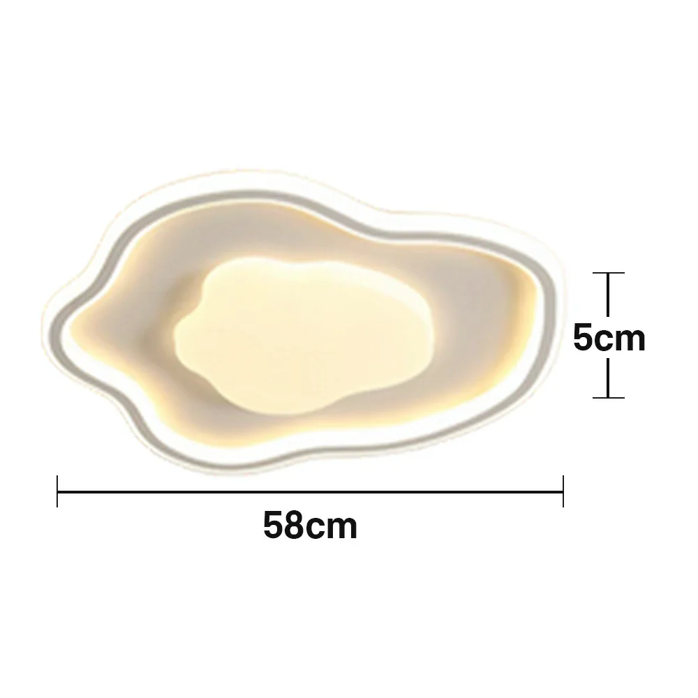 LIVARA Cloud-in-Cloud LED Ceiling Light 58cm 42W Three-Color Dimmable Flush Mount Lamp All-Directional Illumination Iron & PS Frame with Soft Light Diffuser - White - Image 5