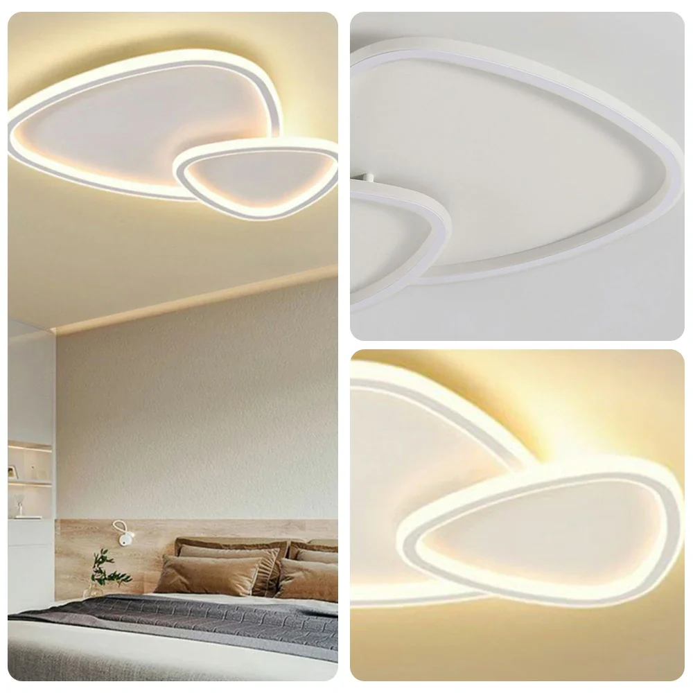 LIVARA Stargazer LED Ceiling Light 59cm 42W Three-Color Dimmable All-Directional Illumination Iron & Acrylic Frame Modern Flush Mount Lamp - White - Image 3