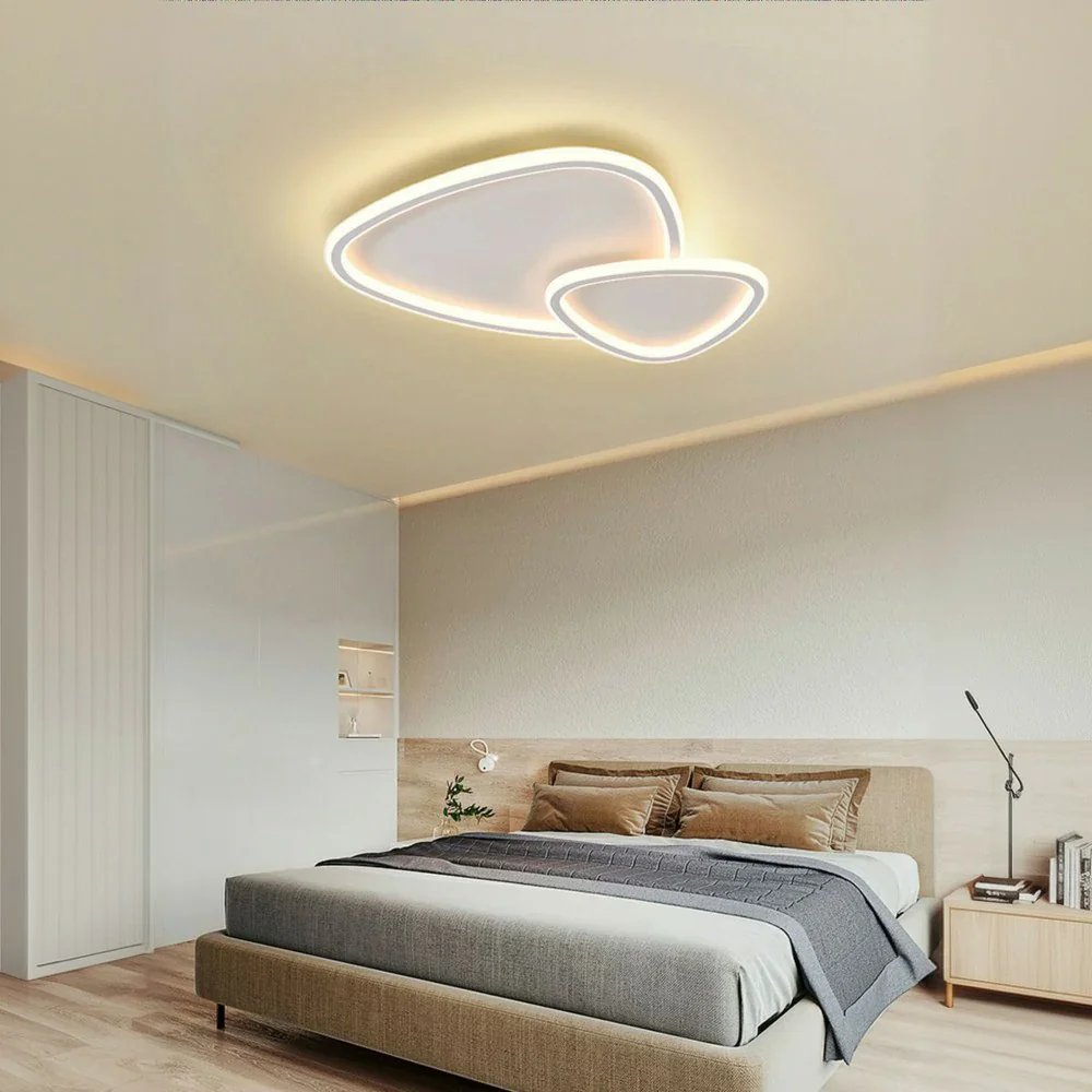 LIVARA Stargazer LED Ceiling Light 59cm 42W Three-Color Dimmable All-Directional Illumination Iron & Acrylic Frame Modern Flush Mount Lamp - White - Image 4