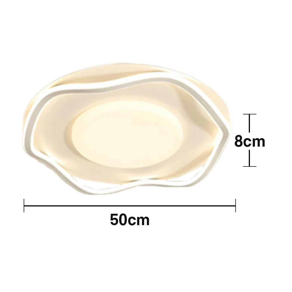 LIVARA Wave LED Ceiling Light 50cm 42W Three-Color Dimmable All-Directional Illumination Iron & Silicone Frame Modern Flush Mount Lamp - White - Image 5