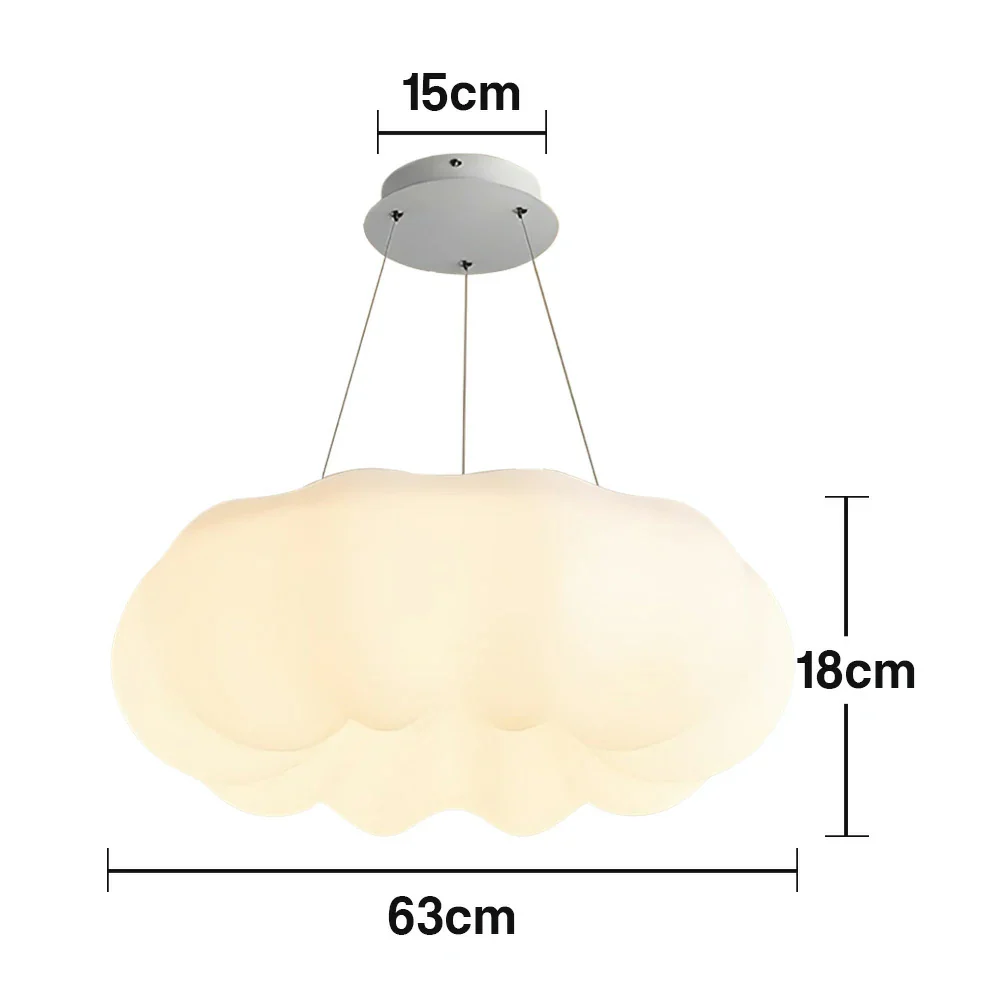 LIVARA Pumpkin LED Pendant Light 63cm 60W Three-Color Dimmable Anti-Glare Soft Light Iron & PE Lampshade Modern Hanging Ceiling Lamp - White - Image 5