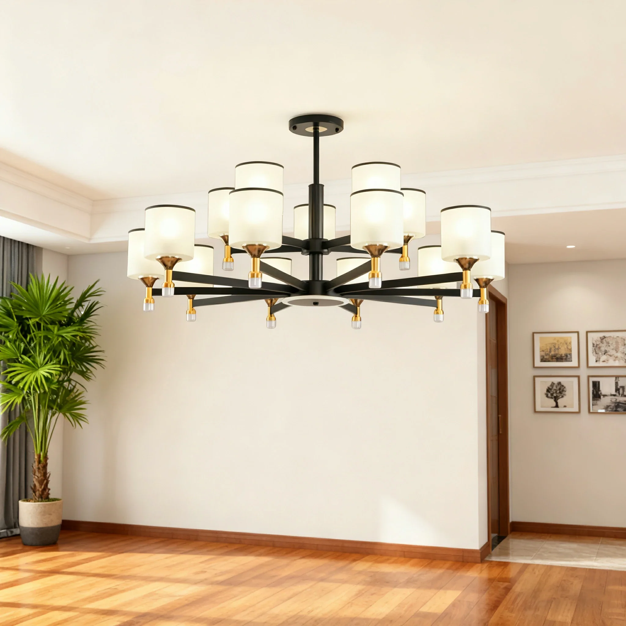 LIVARA 180W Crystal Pendant Light with Adjustable Three-Color LED, Dual Light Source & Flicker-Free Eye-Comfort Design - Image 4