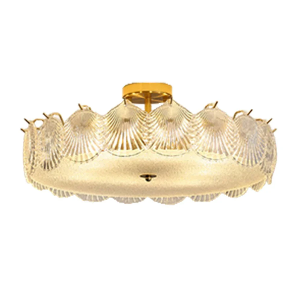 LIVARA 36/48W Shell Design Glass Pendant Light with Three-Color Dimmable LED, High CRI Ra≥97 & Flicker-Free Eye-Comfort Lighting