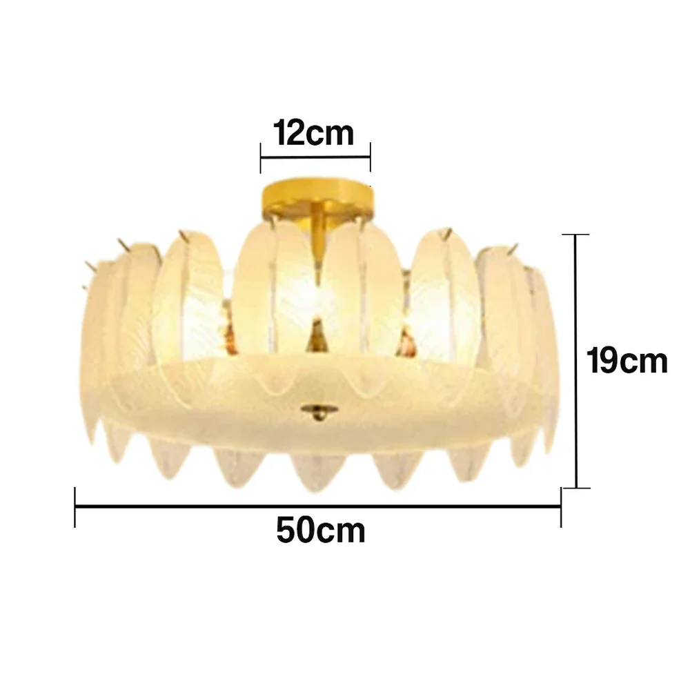 LIVARA 36/48W Feather Design Frosted Glass Pendant Light with Three-Color Dimmable LED, High CRI Ra≥97 & Flicker-Free Eye-Comfort Lighting - Image 5