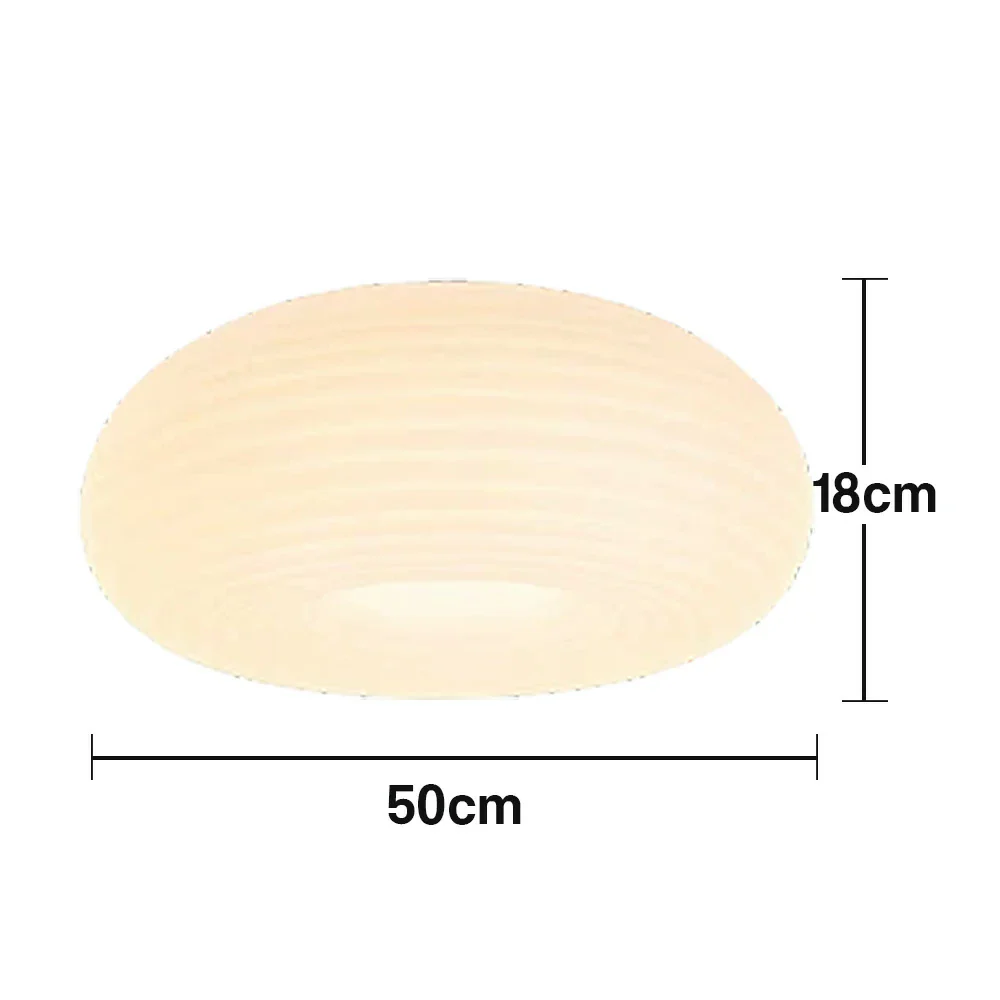 LIVARA Donut LED Ceiling Light 50cm 40W Three-Color Dimmable Anti-Glare Soft Light Iron Base & PE Lampshade Modern Flush Mount Lamp - White - Image 5