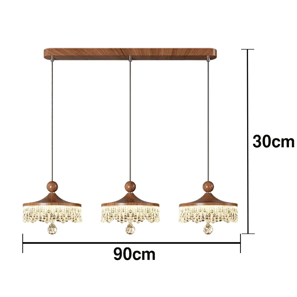 LIVARA 30W Pendant Light with Three-Color Dimmable LED, Fluid Curved Design & Eye-Comfort Acrylic Shade - Walnut - Image 5