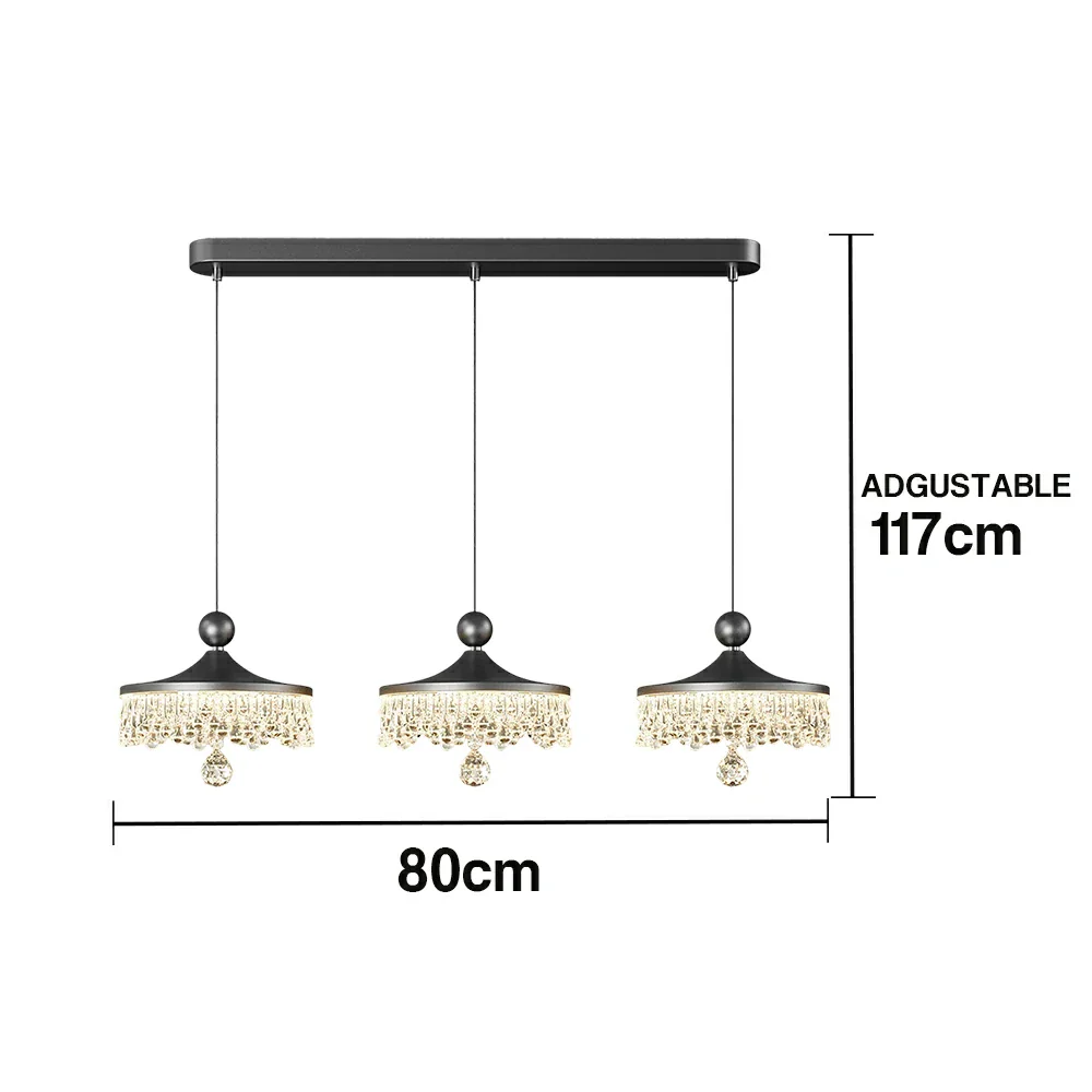 LIVARA 30W Pendant Light with Three-Color Dimmable LED, Fluid Curved Design & Eye-Comfort Acrylic Shade - Black - Image 5