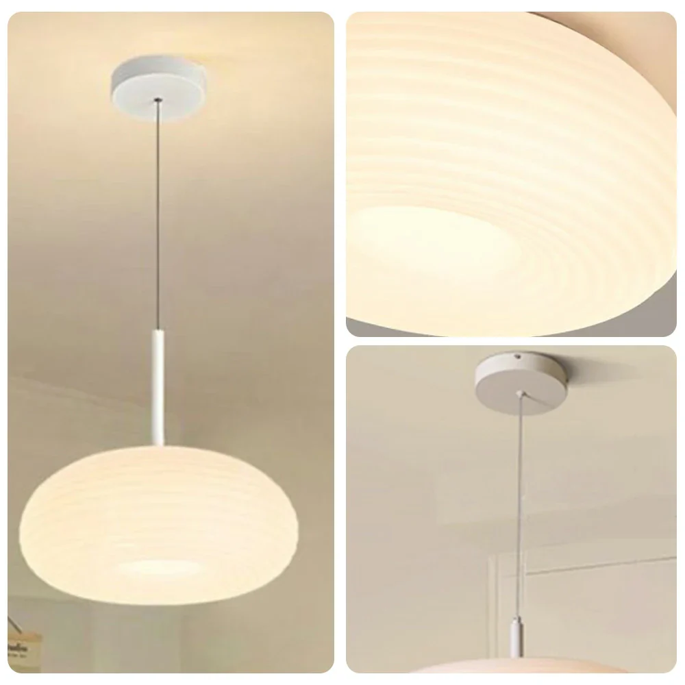 LIVARA Donut LED Pendant Light 50cm 40W Three-Color Dimmable Anti-Glare Soft Light Iron & PE Lampshade Modern Hanging Ceiling Lamp - White - Image 3