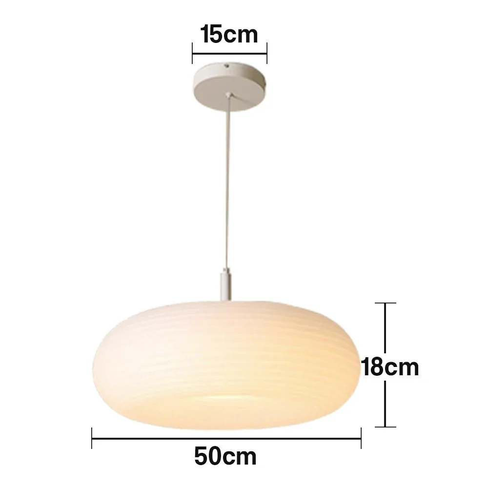 LIVARA Donut LED Pendant Light 50cm 40W Three-Color Dimmable Anti-Glare Soft Light Iron & PE Lampshade Modern Hanging Ceiling Lamp - White - Image 5