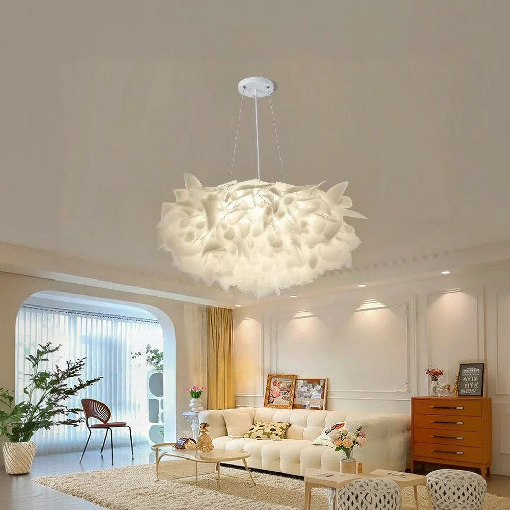 LIVARA 36W LED Pendant Light Three-Color Dimmable Modern Petal Feather Design Decorative Hanging Lamp - Image 2