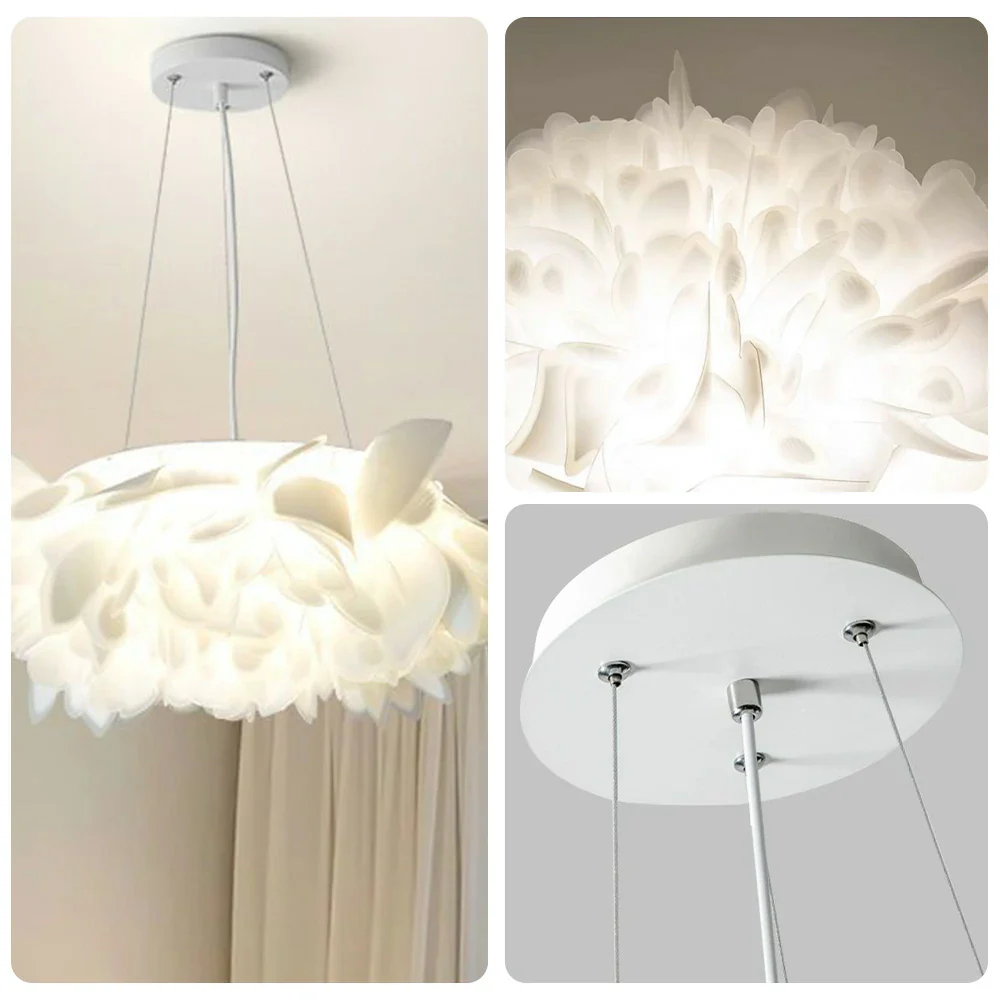 LIVARA 36W LED Pendant Light Three-Color Dimmable Modern Petal Feather Design Decorative Hanging Lamp - Image 3