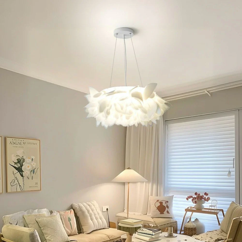 LIVARA 36W LED Pendant Light Three-Color Dimmable Modern Petal Feather Design Decorative Hanging Lamp - Image 4
