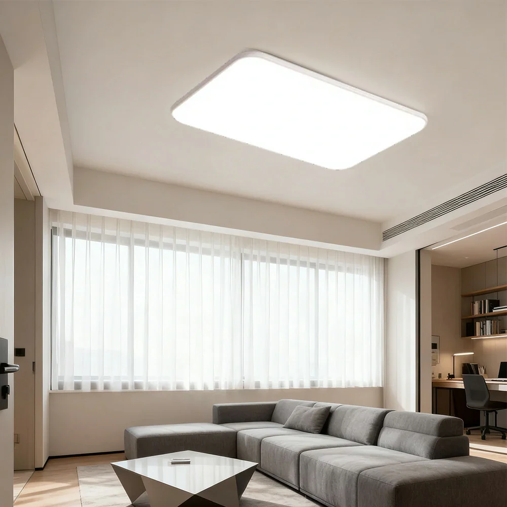 LIVARA LED Ceiling Light 90/110cm Three-Color Dimmable 108W/120W Modern Minimalist Rectangular Flush Mount Lamp - Eye-Protective & Energy Efficient - Image 9