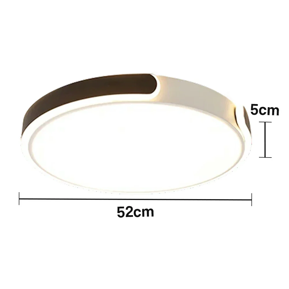 LIVARA LED Ceiling Light 32/52/62cm Three-Color Dimmable 28W/48W/58W Modern Round Flush Mount Lamp Eye-Protective & Minimalist Design - Black - Image 6