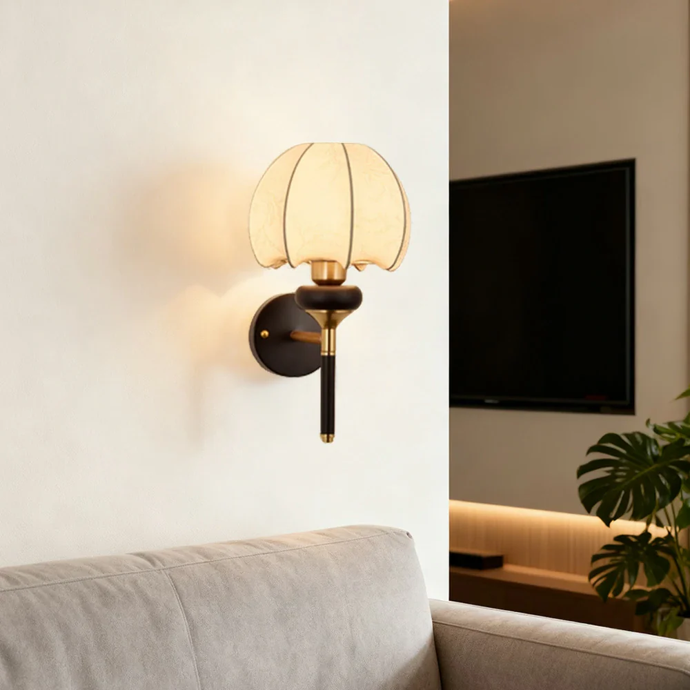 LIVARA LED Wall Light 12W Modern Magic Bean Style Three-Color Dimmable Fabric Shade Decorative Lamp - Image 2