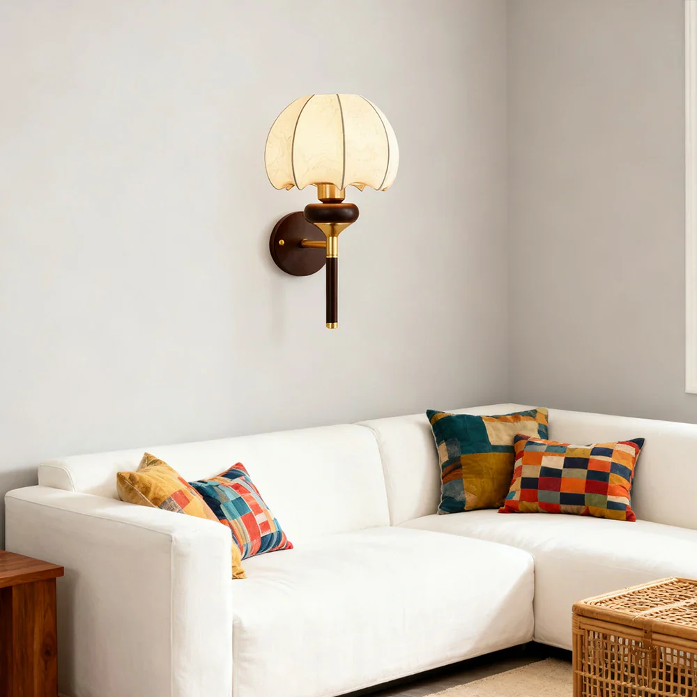 LIVARA LED Wall Light 12W Modern Magic Bean Style Three-Color Dimmable Fabric Shade Decorative Lamp - Image 4
