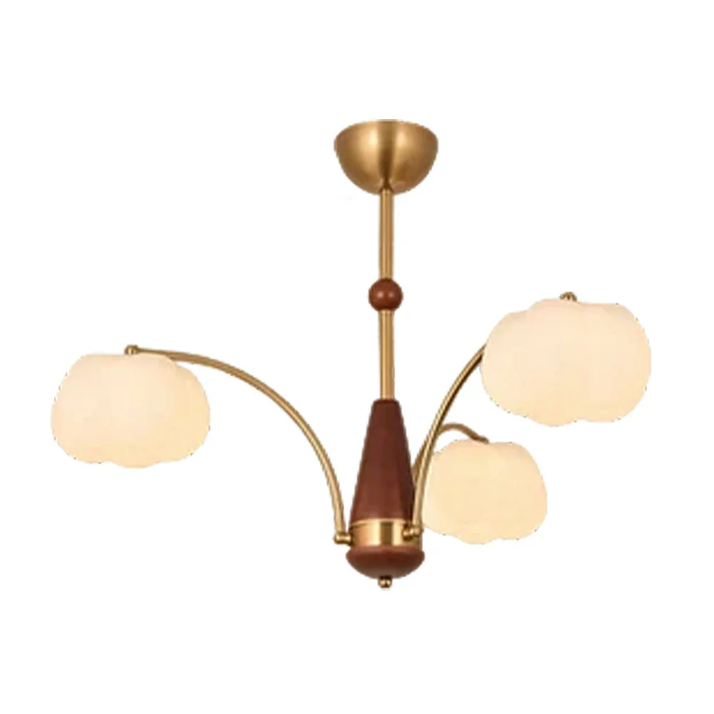 LIVARA 27W Cotton Cloud 3-Head LED Pendant Light Three-Color Dimmable Ceiling Lamp Modern Iron & Wood Design