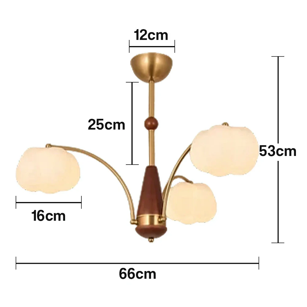 LIVARA 27W Cotton Cloud 3-Head LED Pendant Light Three-Color Dimmable Ceiling Lamp Modern Iron & Wood Design - Image 5